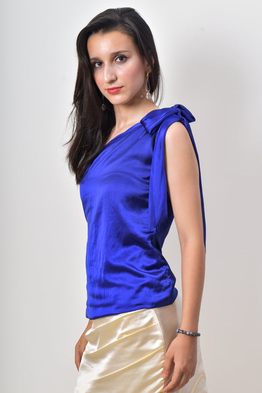 Cosmic Blue One Shoulder Top